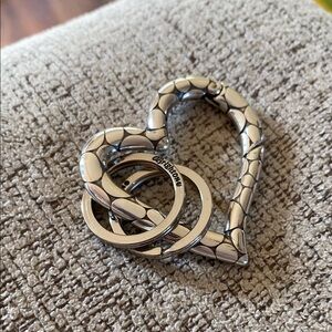 Brighton Silver Pebble Heart Key fob